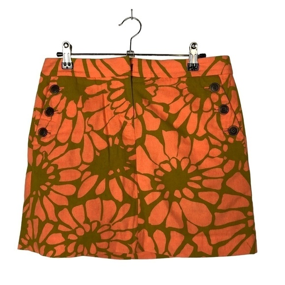 J. Crew Pink Orange Sunburst Floral Mini Skirt 2 - Picture 1 of 4